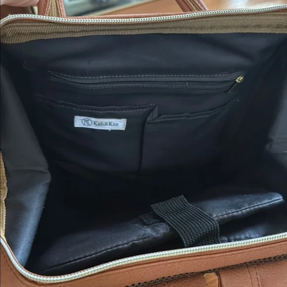 Kah&kee Brown Leather Backpack/diaper bag - Picture 2 of 7
